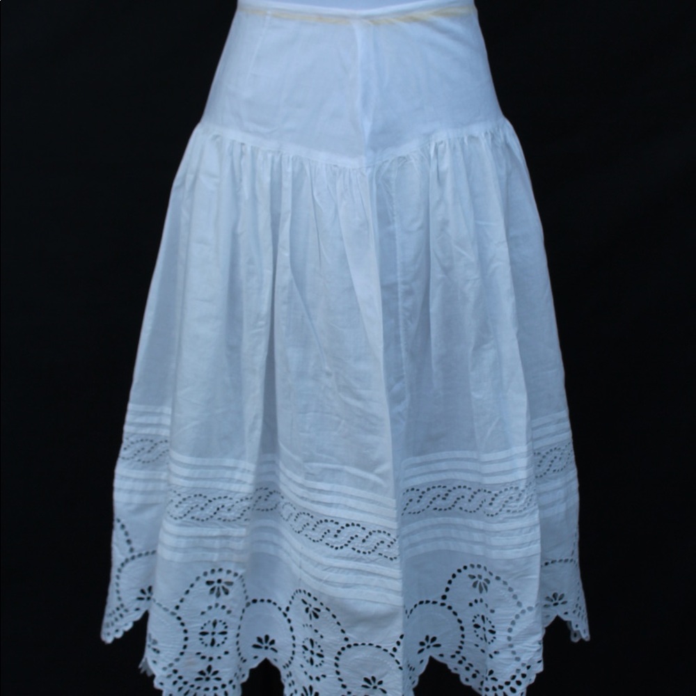 Antique Victorian Cotton Petticoat w/Cutwork Details